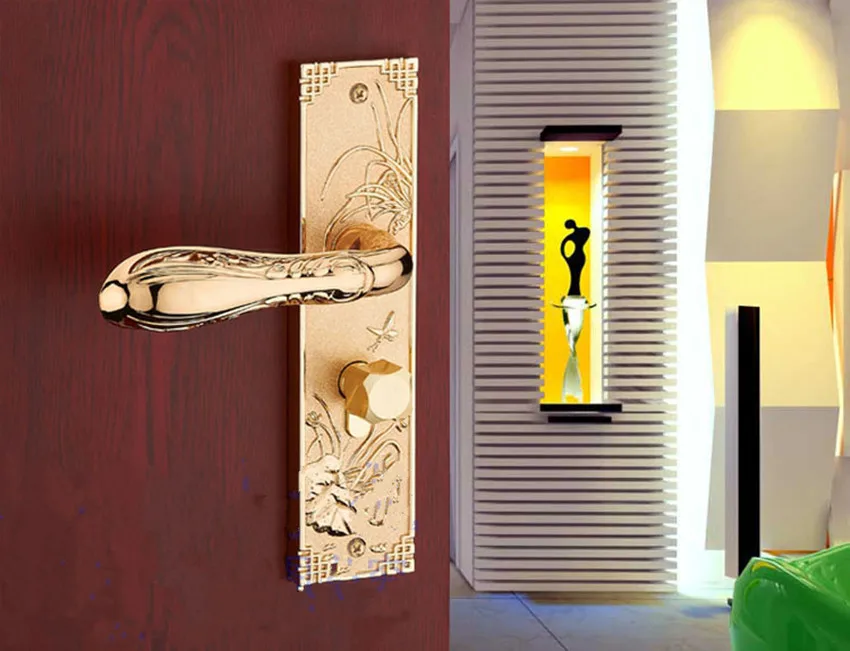 Modern simple fashion gold live room book room door handles gold indoor lock Mechanical handle lock bearing lock body
Modern simple fashion gold live room book room door handles gold indoor lock Mechanical handle lock bearing lock body