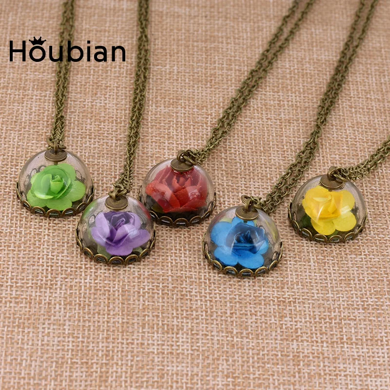 Женские Подвески в виде сухого цветка Houbian 5 цветов ручной работы из стекла