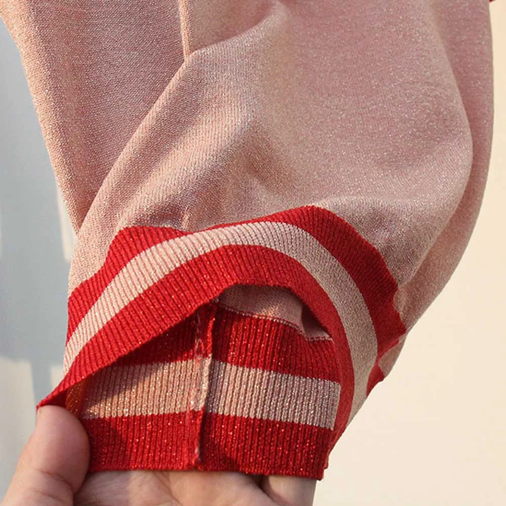 NEW Shining Lurex Knit T-shirts For Girls Summer All-match Short Sleeve Nice Tops Women's Fashion Heart Bees Bottom Tops SY1996
NEW Shining Lurex Knit T-shirts For Girls Summer All-match Short Sleeve Nice Tops Women's Fashion Heart Bees Bottom Tops SY1996