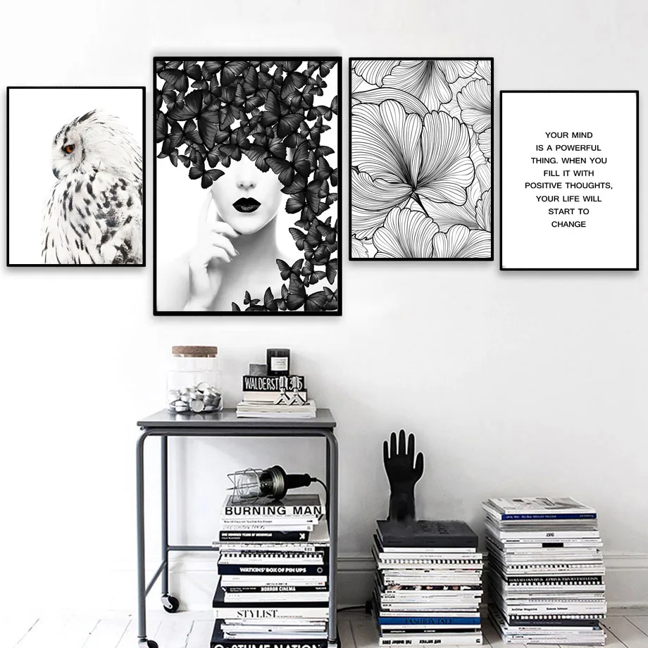 Black White Butterfly Girl Owl Line Flower Wall Art Canvas Painting Nordic Posters And Prints Wall Pictures For Living Room
Black White Butterfly Girl Owl Line Flower Wall Art Canvas Painting Nordic Posters And Prints Wall Pictures For Living Room