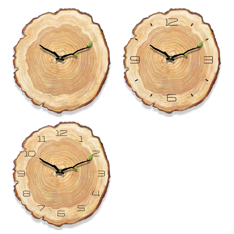

Classic pastoral style imitation wood grain home wall clock Brief art home wall decoration antique style clock