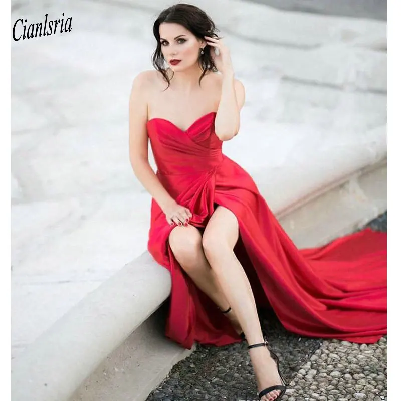 Sexy Red Evening Dresses Front Split Pleats A Line Special Occasion Gowns Chiffon Celebrity Long Prom Dresses Sweetheart Dresses
Sexy Red Evening Dresses Front Split Pleats A Line Special Occasion Gowns Chiffon Celebrity Long Prom Dresses Sweetheart Dresses