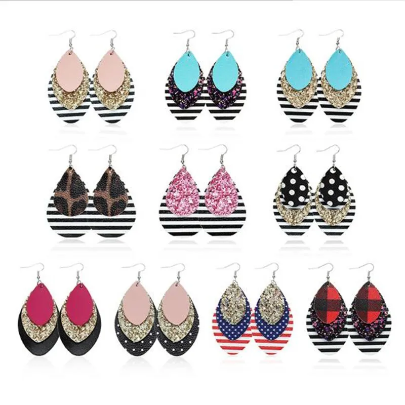 Three Layers Glitter Leather Earrings For Women Bohemia Sequins Teardrop Leather Leaf Earrings Fashion Jewelry Gifts Accessories
Three Layers Glitter Leather Earrings For Women Bohemia Sequins Teardrop Leather Leaf Earrings Fashion Jewelry Gifts Accessories