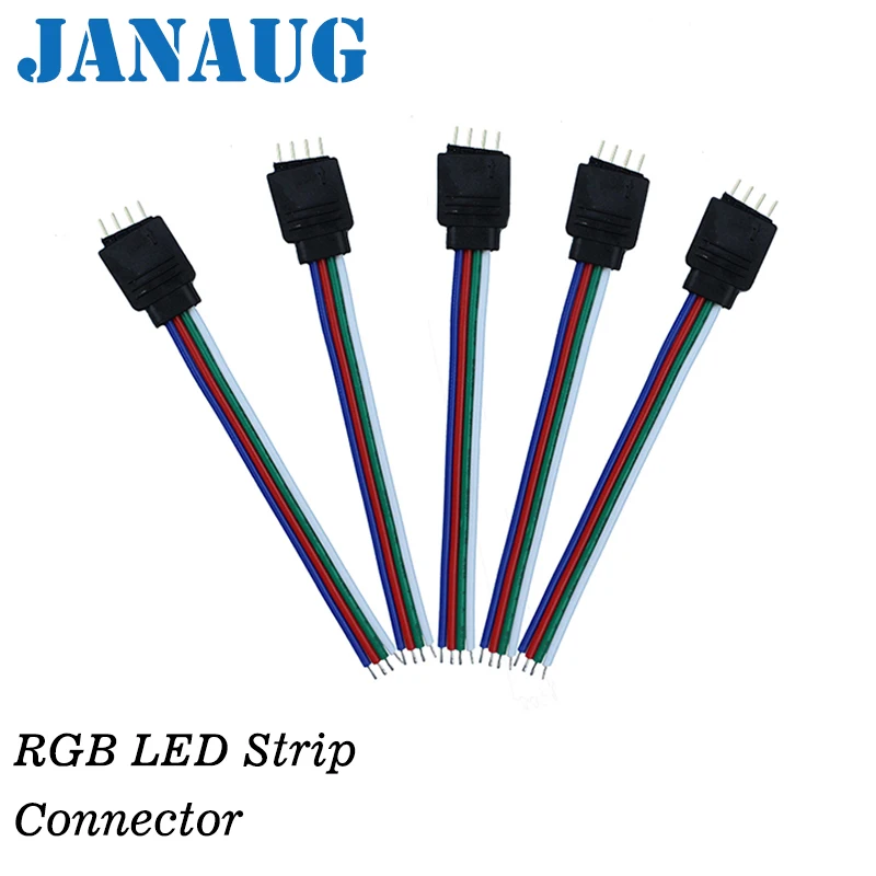 Conector светодио дный LED RGB 4 шпильки разъем провода 10 см для 5050 3528 светодиодные ленты