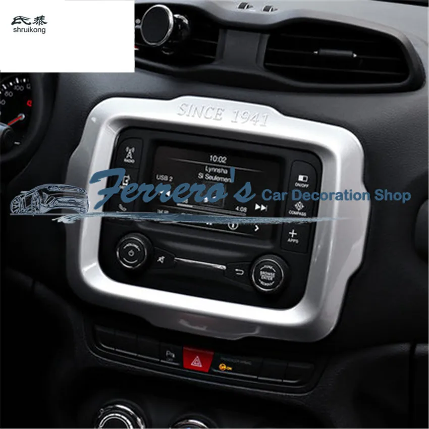 1PC For 2015 2016 JEEP Renegade 5'' Screen ABS Chrome Car Accessories Center Console Navi Navigation Panel Cover
1PC For 2015 2016 JEEP Renegade 5'' Screen ABS Chrome Car Accessories Center Console Navi Navigation Panel Cover