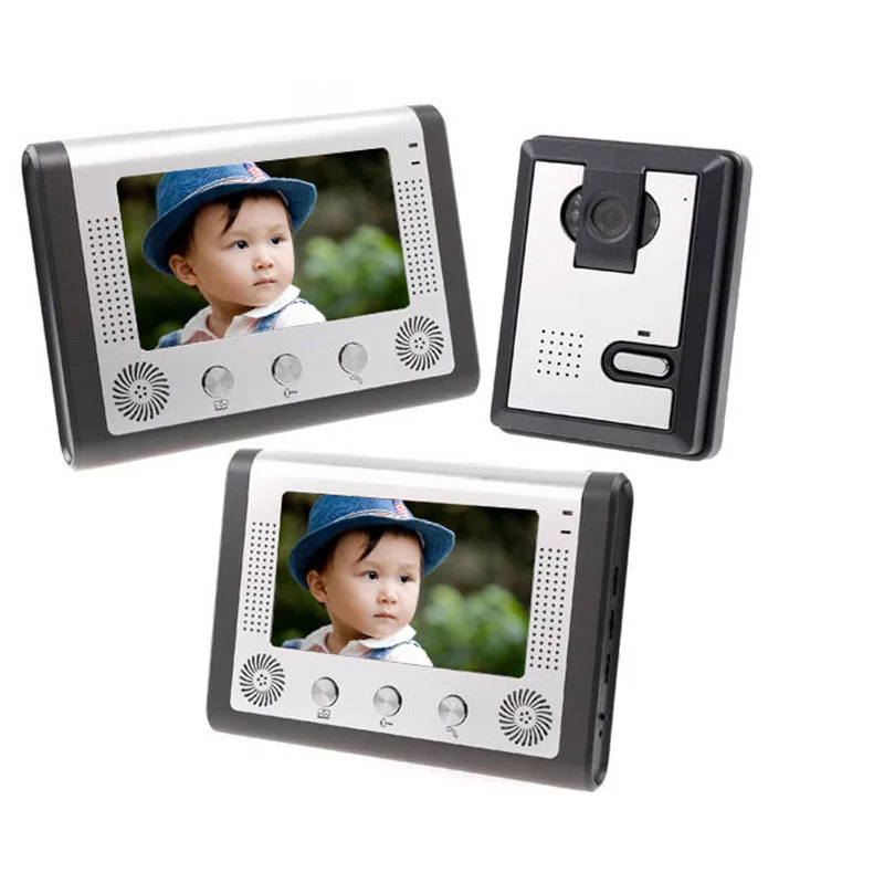 7 Inch Wired Video Door Phone Intercom System Kit With 1 IR Night Vision Outdoor Camera 2 Indoor Monitors For Apartment
7 Inch Wired Video Door Phone Intercom System Kit With 1 IR Night Vision Outdoor Camera 2 Indoor Monitors For Apartment