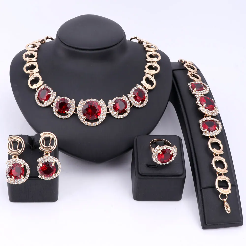 Dubai Yellow Gold Color Jewelry Sets For Women Fashion Accessories Cubic Zircon Crystal Necklace Earring Bracelet Ring Set
Dubai Yellow Gold Color Jewelry Sets For Women Fashion Accessories Cubic Zircon Crystal Necklace Earring Bracelet Ring Set