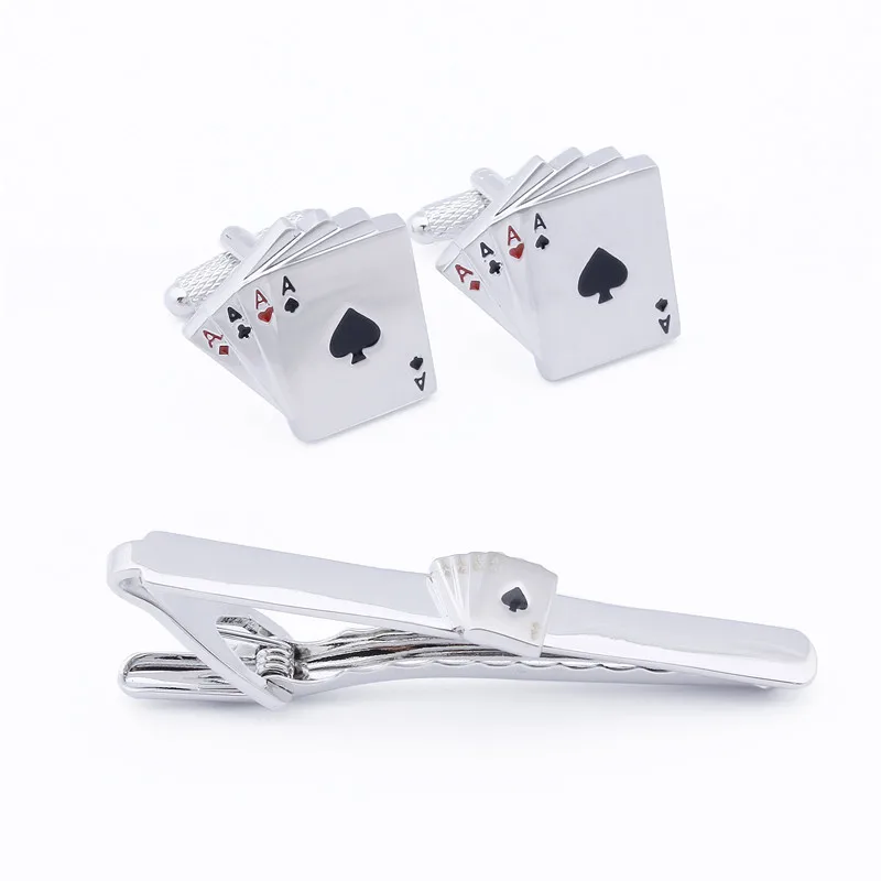 Funny Poker Cufflinks and Tie Clips Set For Men Blue Shirt Jewelry Party Gift High Quality Cuff links
Funny Poker Cufflinks and Tie Clips Set For Men Blue Shirt Jewelry Party Gift High Quality Cuff links