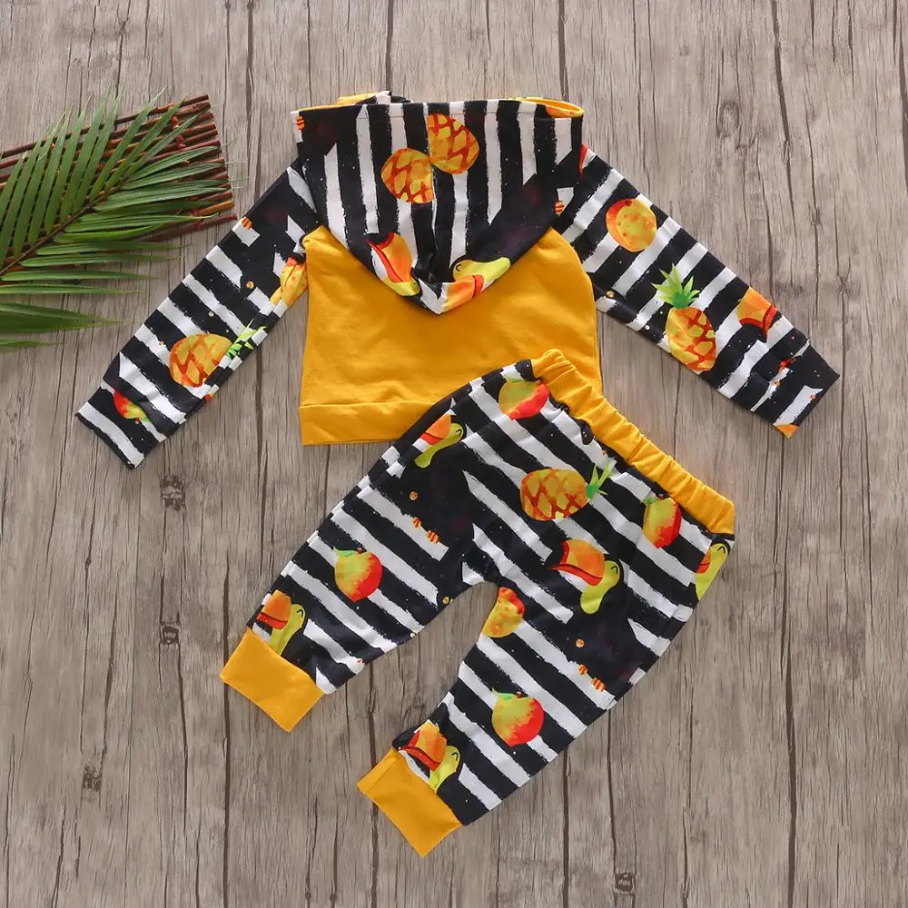 Autumn Baby Boys Girls Adorable Pineapple Stripe Printed Long Sleeve Hooded Sweatshirt Tops Trousers Casual Outfits Clothes
Autumn Baby Boys Girls Adorable Pineapple Stripe Printed Long Sleeve Hooded Sweatshirt Tops Trousers Casual Outfits Clothes