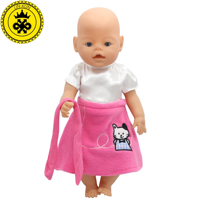 White Shirt Pink Color Little Lucky Cat Pattern Skirt fit 43cm Baby Doll Accessories Handmade Child Birthday Gift 159
White Shirt Pink Color Little Lucky Cat Pattern Skirt fit 43cm Baby Doll Accessories Handmade Child Birthday Gift 159