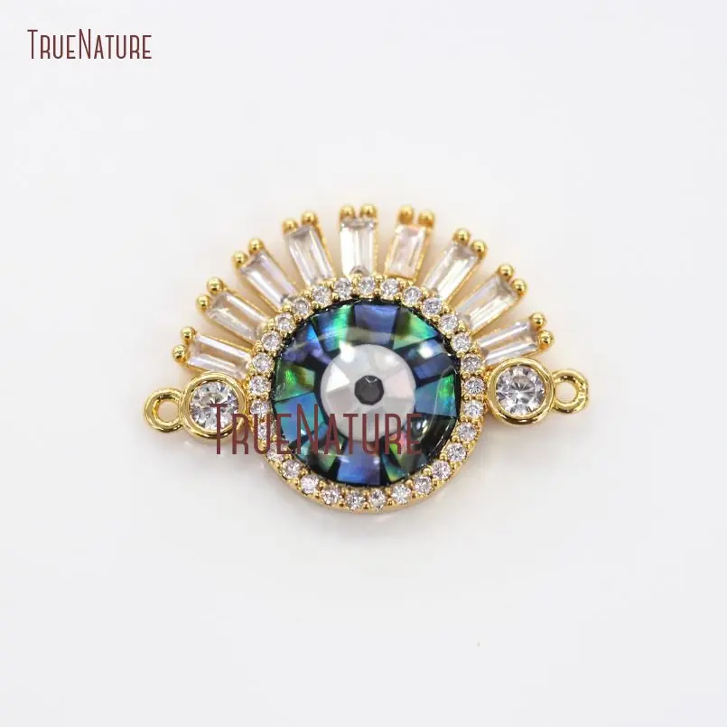 10Pcs Abalone Shell Clear Cz Micro Inserts Gold Color Evil Eye Connector Copper Double Bail Pendant Online 18x22mm PC13951
10Pcs Abalone Shell Clear Cz Micro Inserts Gold Color Evil Eye Connector Copper Double Bail Pendant Online 18x22mm PC13951