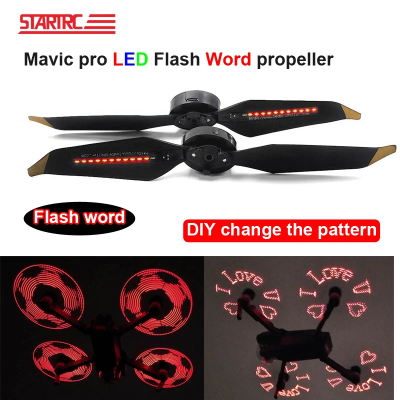 STARTRC DJI Mavic Pro 8331 LED Flash Word Propeller programmable Pattern Paddle For DJI Mavic pro platinum Drone Accessories
STARTRC DJI Mavic Pro 8331 LED Flash Word Propeller programmable Pattern Paddle For DJI Mavic pro platinum Drone Accessories