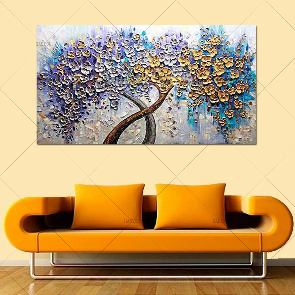 high quality 100% Handmade Modern Abstract flower Canvas Oil Paintings Wall Art Golden Tree Pictures Home Decor For Living Room
high quality 100% Handmade Modern Abstract flower Canvas Oil Paintings Wall Art Golden Tree Pictures Home Decor For Living Room