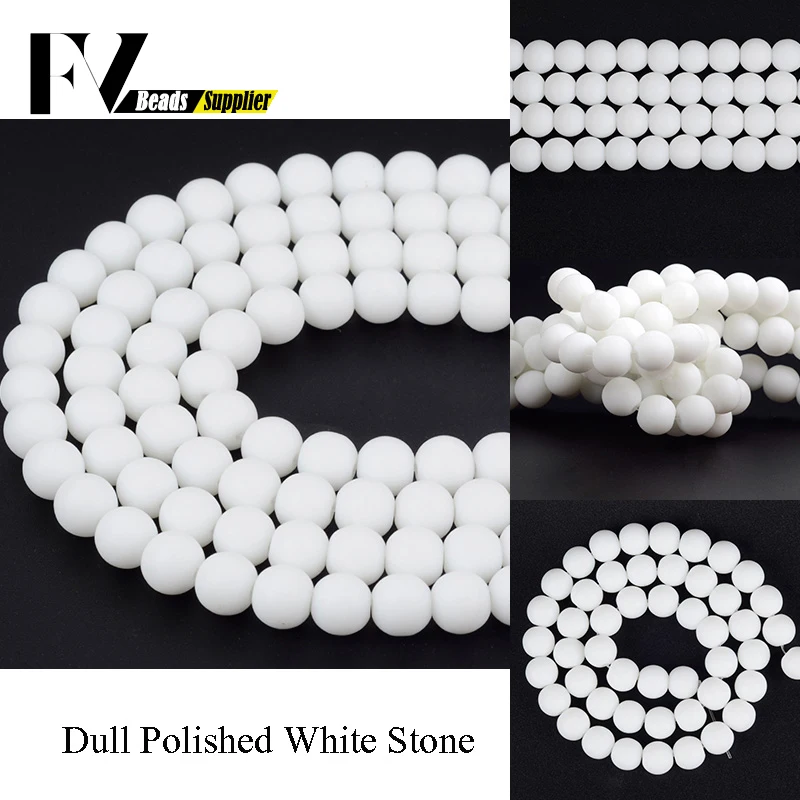Wholesale Dull Polished White Stone Beads Natural Round Beads For Diy Jewelry Making 4 6 8 10 12mm Matte Beaded Accesssories 15"
Wholesale Dull Polished White Stone Beads Natural Round Beads For Diy Jewelry Making 4 6 8 10 12mm Matte Beaded Accesssories 15"