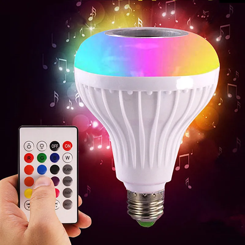 Smart E27 RGB Bluetooth Speaker LED Bulb Light 12W 110V 220V Music Playing Dimmable Wireless Led Lamp 24 Keys Remote Control
Smart E27 RGB Bluetooth Speaker LED Bulb Light 12W 110V 220V Music Playing Dimmable Wireless Led Lamp 24 Keys Remote Control