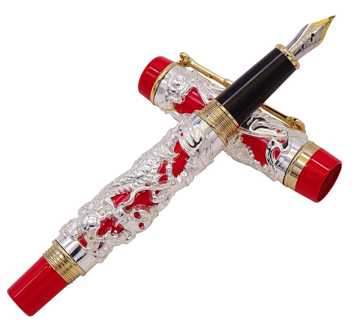 Ручка каллиграфическая Jinhao Dragon Phoenix, металлическая, серебристая и красная, винтажная, изогнутое перо
Ручка каллиграфическая Jinhao Dragon Phoenix, металлическая, серебристая и красная, винтажная, изогнутое перо