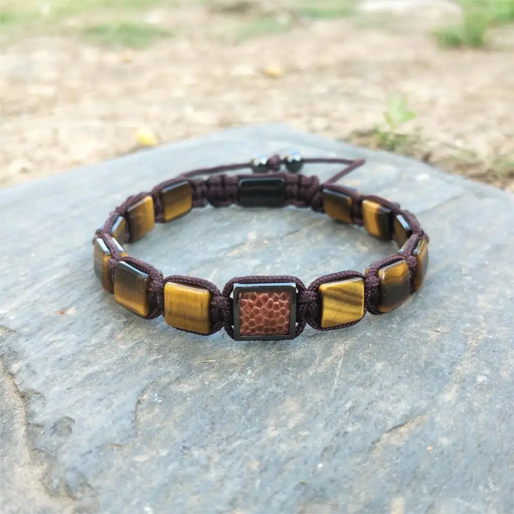 Ailatu Natural Tiger Eye Stone Genuine Stingray Leather Square Macrame Bracelet Diy Woven Men Jewelry
Ailatu Natural Tiger Eye Stone Genuine Stingray Leather Square Macrame Bracelet Diy Woven Men Jewelry