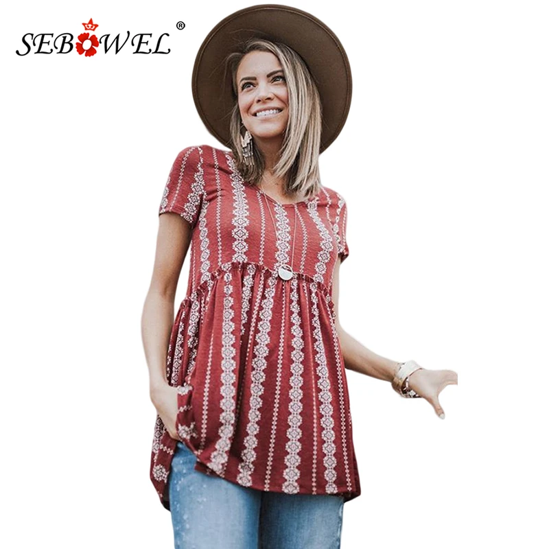 SEBOWEL Summer Bohemian Floral Print Peplum Tunic Top and T-Shirts for Women Sexy V Neck Short Sleeve Ruffles Tops Boho Pullover
SEBOWEL Summer Bohemian Floral Print Peplum Tunic Top and T-Shirts for Women Sexy V Neck Short Sleeve Ruffles Tops Boho Pullover