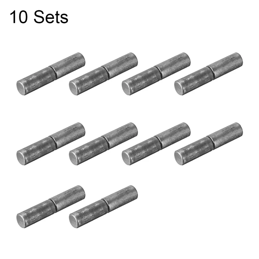 10Set Welded Hinged Cylindrical Removal Door Shaft Hinges 32x8/37x9/53x16mm Home Gate Window Part Male to Female Steel Hinge Pin - купить по