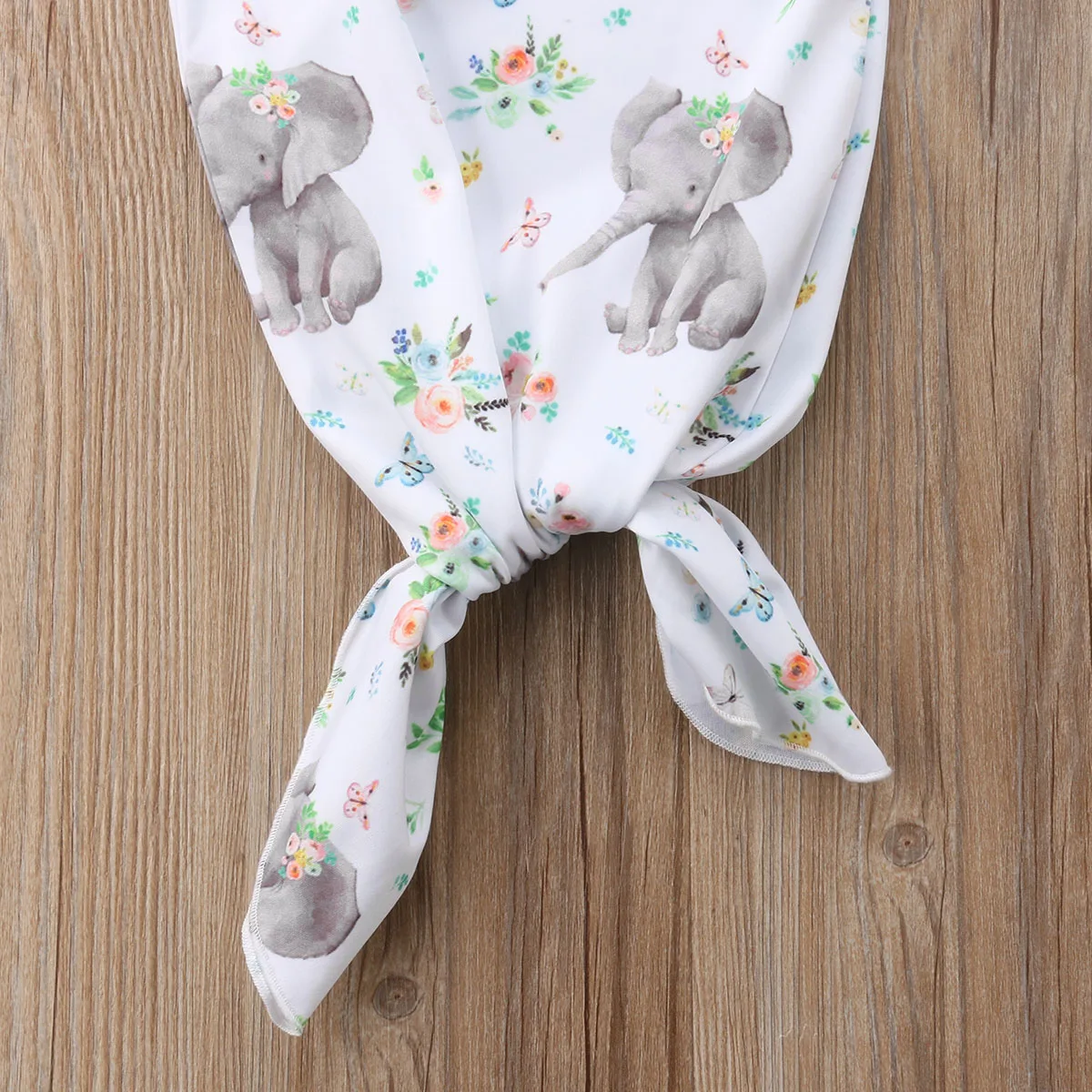 Infant Baby Girls Long Sleeve Elephant Print Floral Swaddle Wrap Blanket Outfits |