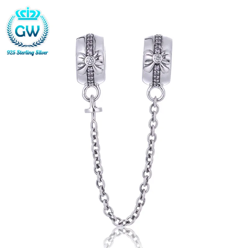 Bowknot Safety Chain Bead Pave Cubic Zirconia Stone Silver 925 Chain Fits Bangle Male Bracelet Brand GW A018
Bowknot Safety Chain Bead Pave Cubic Zirconia Stone Silver 925 Chain Fits Bangle Male Bracelet Brand GW A018