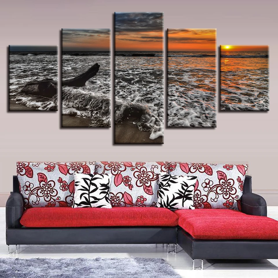 Printing HD Pictures Framework Decor Home Living Room Wall 5 Pieces Beach Sunrise Seascape Canvas Paintings Modular Posters Art
Printing HD Pictures Framework Decor Home Living Room Wall 5 Pieces Beach Sunrise Seascape Canvas Paintings Modular Posters Art