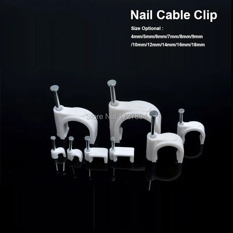 100pcs/lot Steel Nail Circle Clip Fix CAT5/CAT5E Network Wire/USB Printer Cable 6mm Circle cable clips Wall Insert Cord Clamp
100pcs/lot Steel Nail Circle Clip Fix CAT5/CAT5E Network Wire/USB Printer Cable 6mm Circle cable clips Wall Insert Cord Clamp