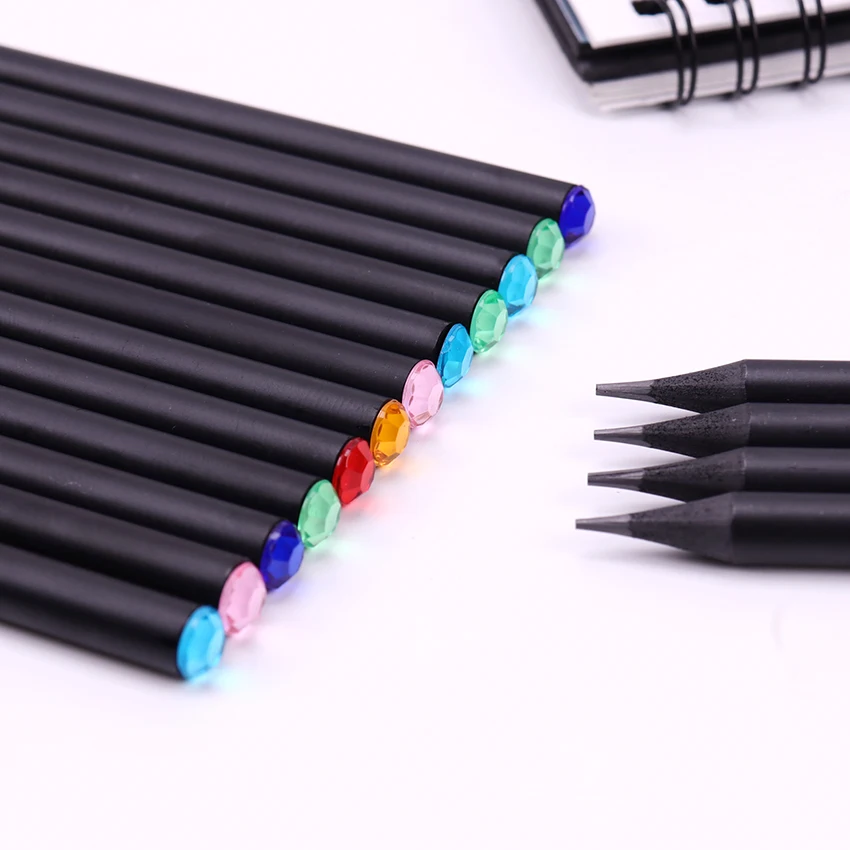 12PCS Eco-friendly Plastic Black Pencil HB Diamond Color Pencil Stationery Items Drawing Pencils For School Office Supplies
12PCS Eco-friendly Plastic Black Pencil HB Diamond Color Pencil Stationery Items Drawing Pencils For School Office Supplies