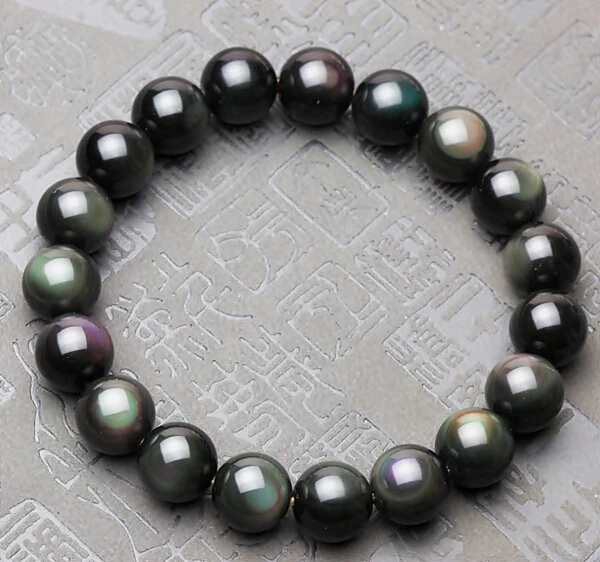 6-14mm Natural Rainbow Light Black Obsidian Gem Stone Stretch Bracelets For Women Femme Crystal Round Beads Charm Bracelet
6-14mm Natural Rainbow Light Black Obsidian Gem Stone Stretch Bracelets For Women Femme Crystal Round Beads Charm Bracelet