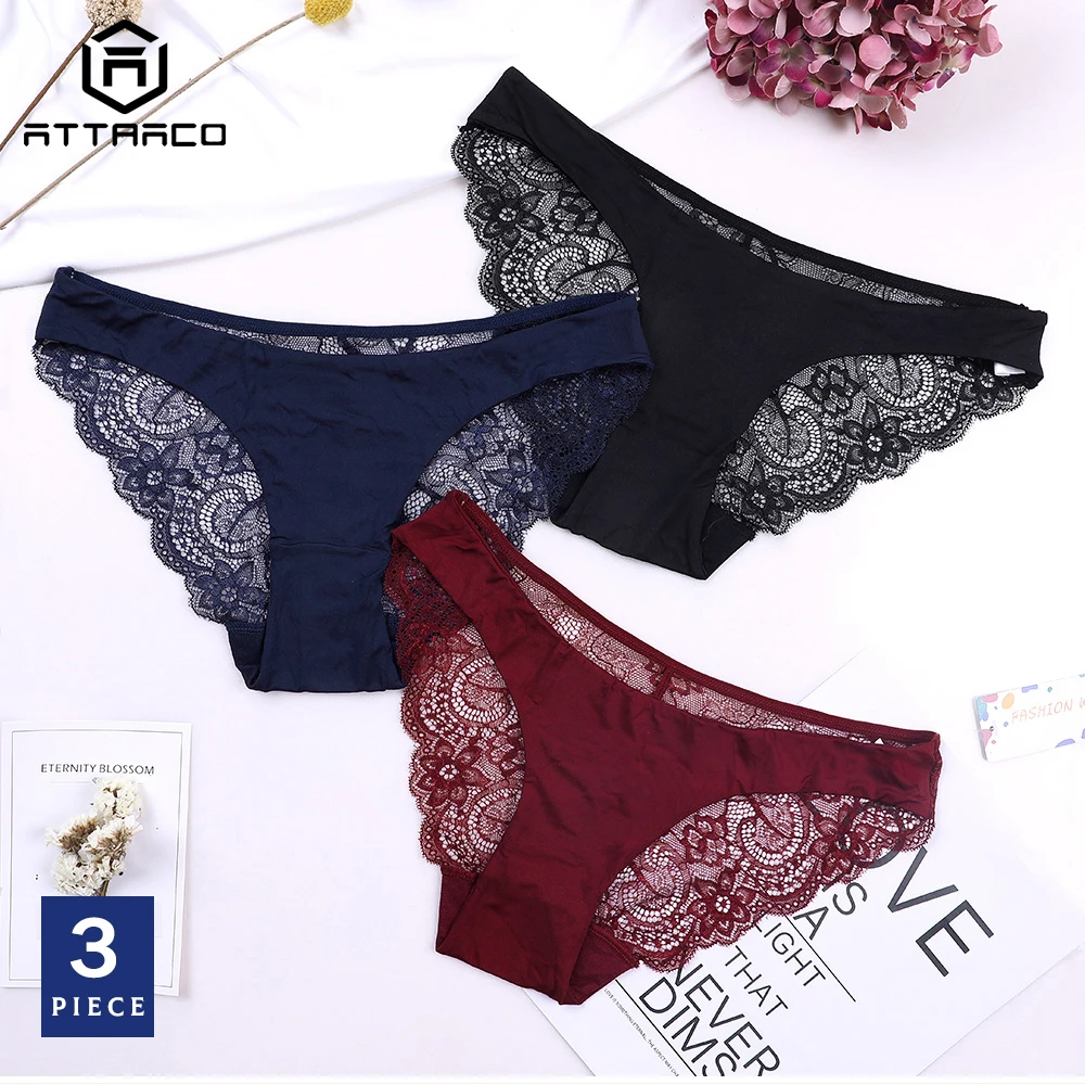 ATTRACO Women's Lace Underwear String Panties Tanga Thong Briefs Cotton 3 Pack Cueca Calcinha Mid Waist Sexy Breathable Sale
ATTRACO Women's Lace Underwear String Panties Tanga Thong Briefs Cotton 3 Pack Cueca Calcinha Mid Waist Sexy Breathable Sale