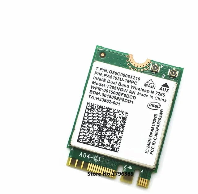New Wifi + For Bluetooth 4.0 Wireless Card For Intel Dual Band Wireless-N 7265 7265NGW AN NGFF Card 2.4G/5GHz 300Mbps
New Wifi + For Bluetooth 4.0 Wireless Card For Intel Dual Band Wireless-N 7265 7265NGW AN NGFF Card 2.4G/5GHz 300Mbps