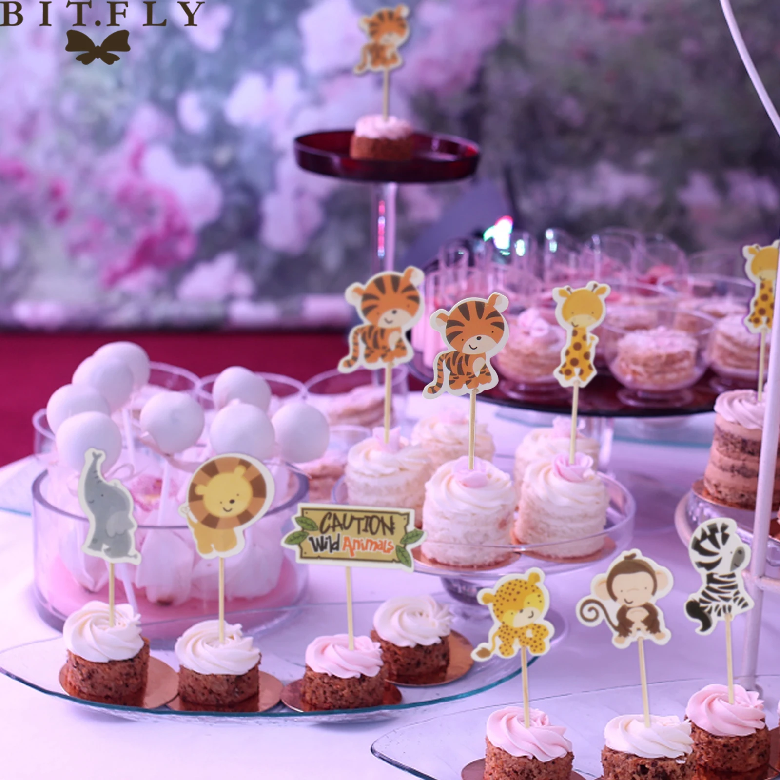 24PCs Cartoon Wild Animal Cup Cake Topper Wild Jungle Animal Theme Party Kids Birthday Party Amusement Cupcake Flag Supplies
24PCs Cartoon Wild Animal Cup Cake Topper Wild Jungle Animal Theme Party Kids Birthday Party Amusement Cupcake Flag Supplies