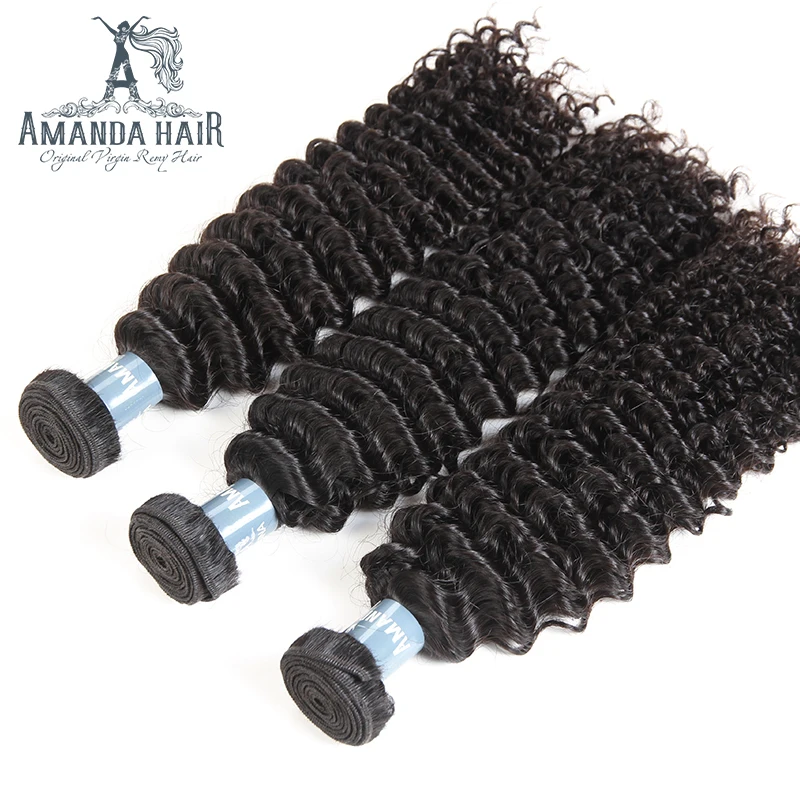 Amanda Peruvian Kinky Curly Virgin Human Hair 4 Bundles Natural Color For Salon Longest PCT 15% Extension | Шиньоны и парики