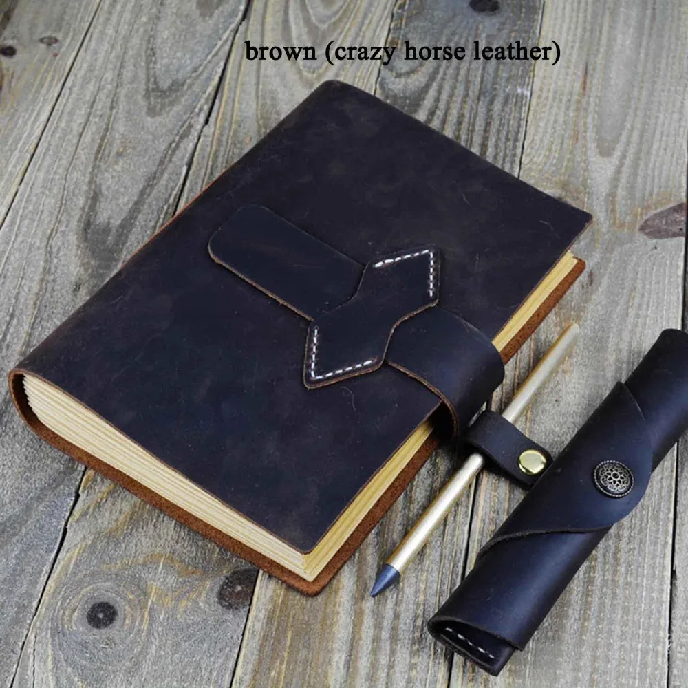A5 Genuine leather travel diary Sketchbook Planner Handmade Cowhide Vintage Notebook Journal Kraft Blank Diary With pen bag
A5 Genuine leather travel diary Sketchbook Planner Handmade Cowhide Vintage Notebook Journal Kraft Blank Diary With pen bag
