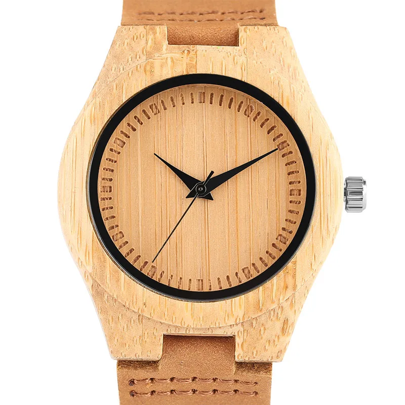 Top Quality Creative Women Wooden Watches Handmade Bamboo Craft Minimalist Quartz Watch for Ladies with Brown Genuine Leather
Top Quality Creative Women Wooden Watches Handmade Bamboo Craft Minimalist Quartz Watch for Ladies with Brown Genuine Leather