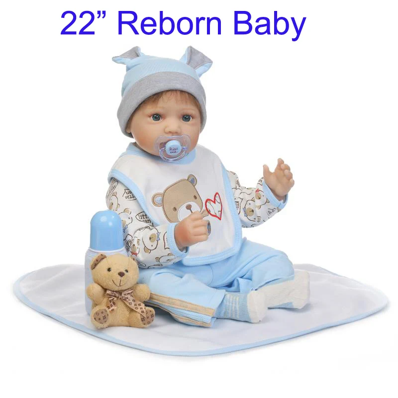 22" NPK silicone dolls reborn for sale with dummy pacifier bebe boy reborn bonecas for children gift miniature baby doll
22" NPK silicone dolls reborn for sale with dummy pacifier bebe boy reborn bonecas for children gift miniature baby doll