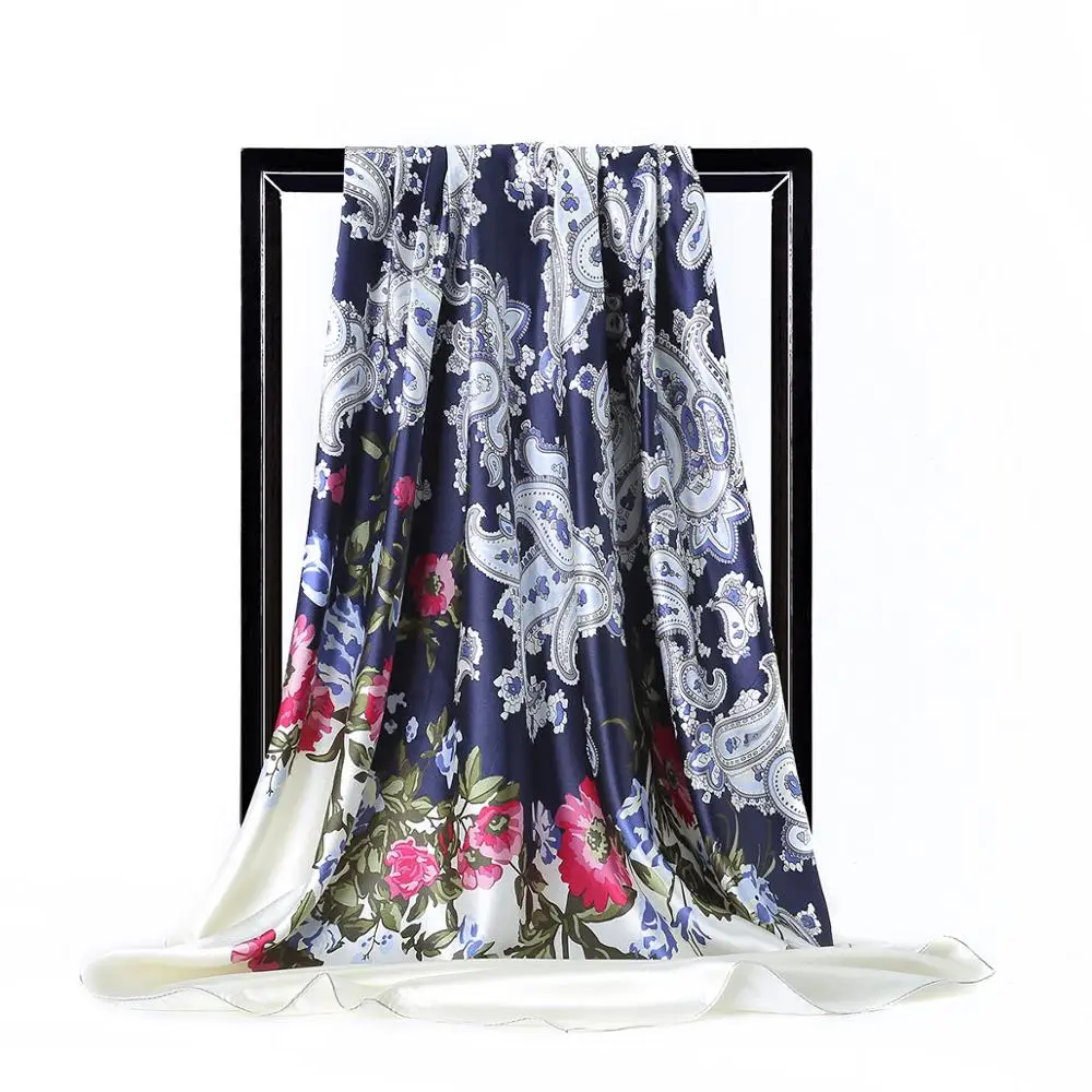 Scarves for Women Fashion Floral Print Silk Scarf Female 90cm Square Shawl Bandana for Head Satin Large Hijab Scarfs For Ladies
Scarves for Women Fashion Floral Print Silk Scarf Female 90cm Square Shawl Bandana for Head Satin Large Hijab Scarfs For Ladies
