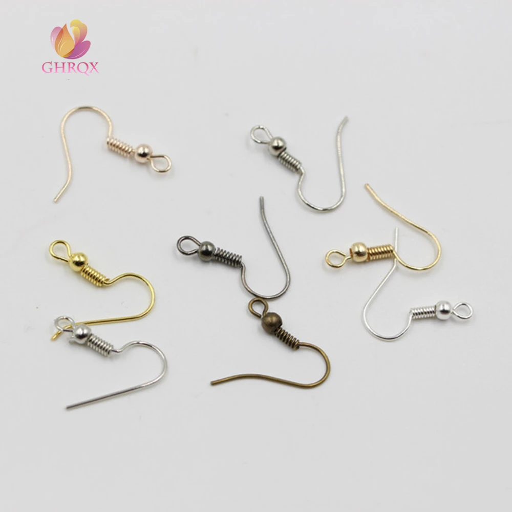Крючок для ушей золотистый/серебристый/никелевый 50 шт.|jewelry findings|silver toneear hook |