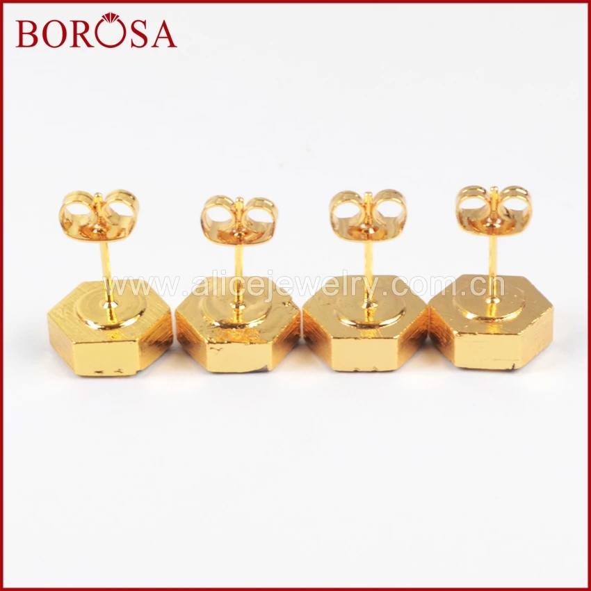 BOROSA 5Pairs New and Hot Gold Color Natural Abalone Shell Hexagon Shape Stud Earring for Women Fashion Jewelry G0878
BOROSA 5Pairs New and Hot Gold Color Natural Abalone Shell Hexagon Shape Stud Earring for Women Fashion Jewelry G0878