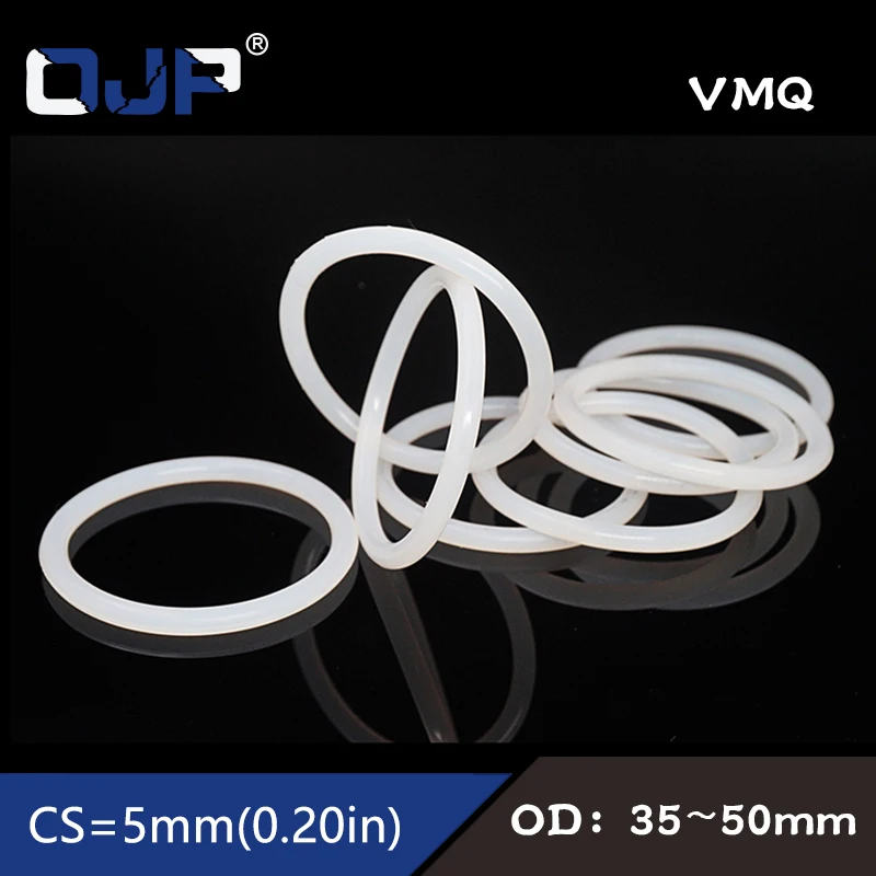 5PCS/lot White Silicon Ring Silicone/VMQ O ring 5mm Thickness OD30/35/40/45/50mm Rubber O ring Seal Rings Oil Gasket Washer
5PCS/lot White Silicon Ring Silicone/VMQ O ring 5mm Thickness OD30/35/40/45/50mm Rubber O ring Seal Rings Oil Gasket Washer