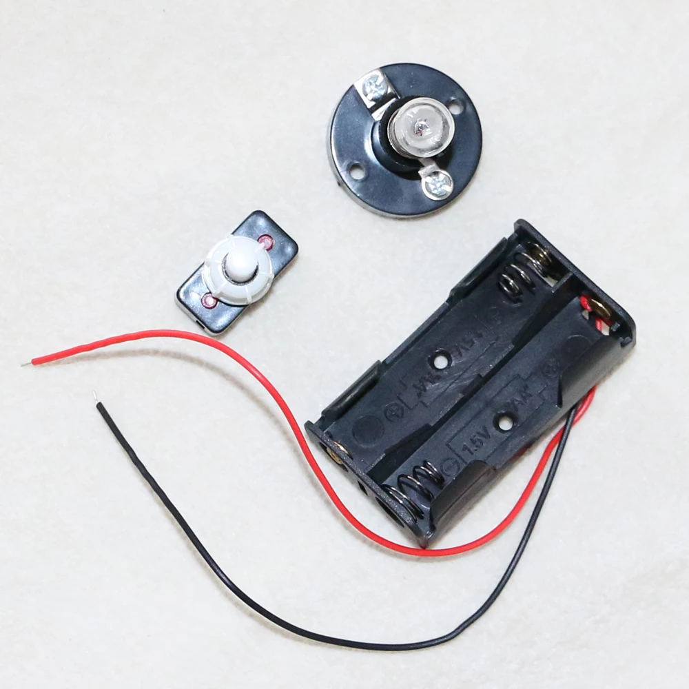AA Battery holder , push button switch ,Black Plastic E10 lamp Bulb holder and 4.5V 2.5W E10 lamp Bulb for physics experiments
AA Battery holder , push button switch ,Black Plastic E10 lamp Bulb holder and 4.5V 2.5W E10 lamp Bulb for physics experiments