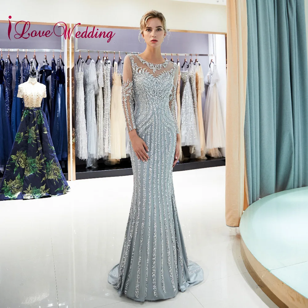 Formal Dress Sheer Neck Heavy Beaded Long Sleeves Evening Gowns Custom made Mermaid Sweep Train abiye gece elbisesi Gowns
Formal Dress Sheer Neck Heavy Beaded Long Sleeves Evening Gowns Custom made Mermaid Sweep Train abiye gece elbisesi Gowns