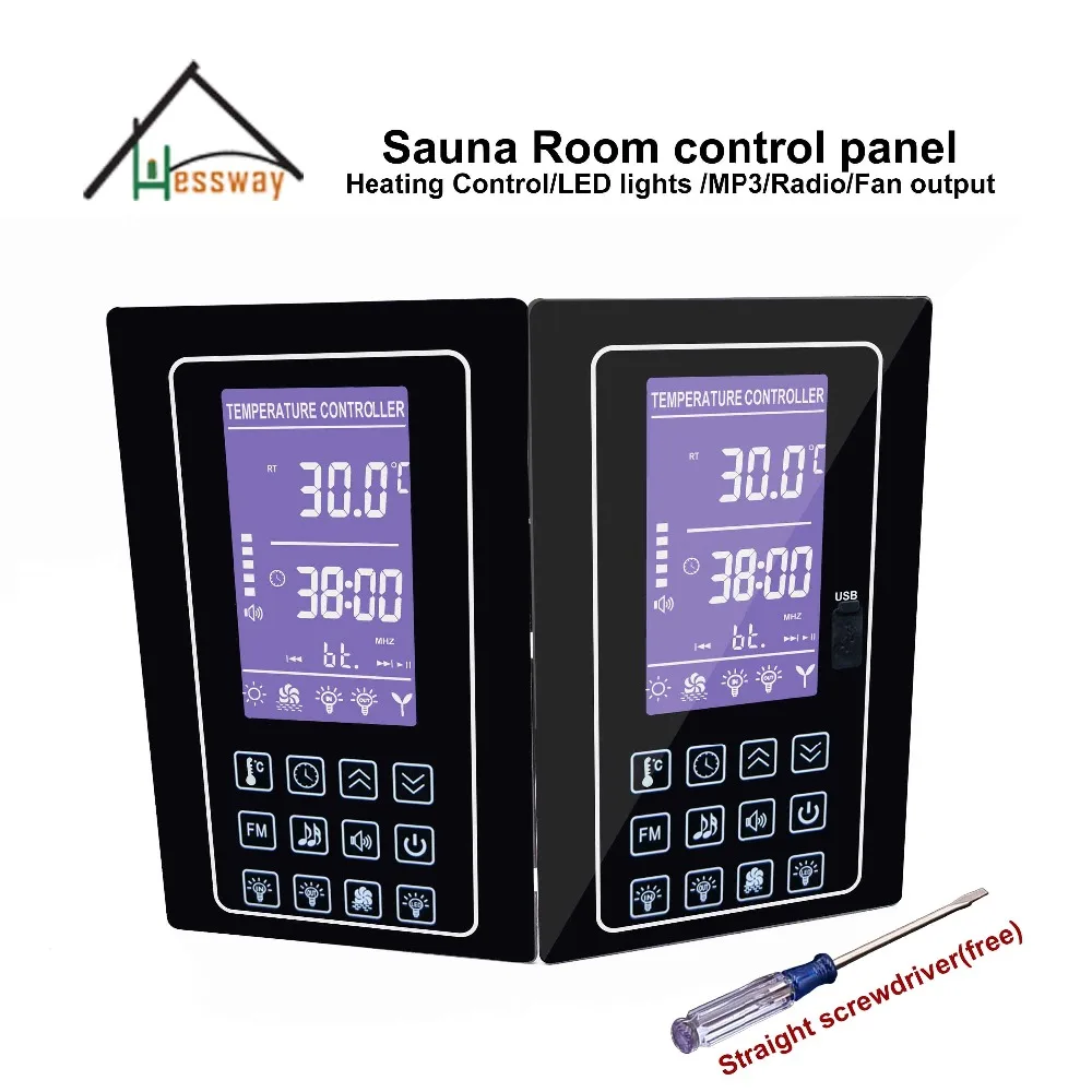 Multifunction Mp3, FM, Inside and Outside Light Sauna Thermometer Sauna Heater Control Panel for Color Changing Led Lights Board
Multifunction Mp3, FM, Inside and Outside Light Sauna Thermometer Sauna Heater Control Panel for Color Changing Led Lights Board