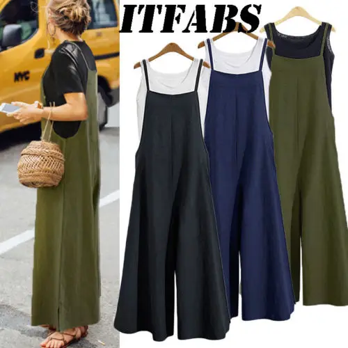 New Women Ladies Casual Loose Summer Romper Jumpsuit Playsuit Cotton Long Trousers Party Rompers Overalls Clothes
New Women Ladies Casual Loose Summer Romper Jumpsuit Playsuit Cotton Long Trousers Party Rompers Overalls Clothes