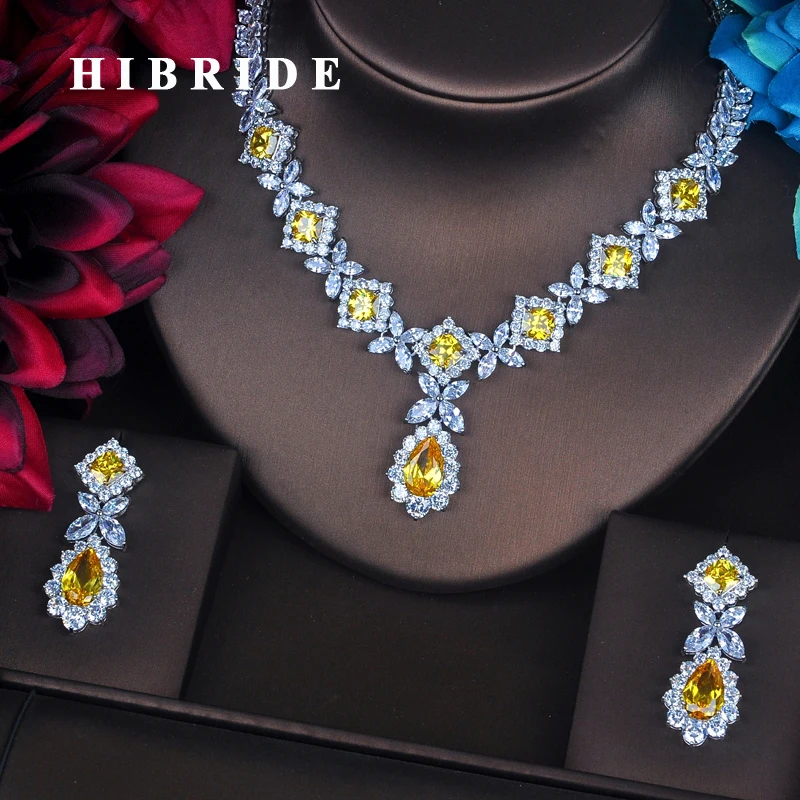 HIBRIDE Charm Yellow AAA Cubic Zirconia Jewelry Sets For Women Bridal Wedding Sets Earring Necklace Set Gift Wholesale N-392
HIBRIDE Charm Yellow AAA Cubic Zirconia Jewelry Sets For Women Bridal Wedding Sets Earring Necklace Set Gift Wholesale N-392