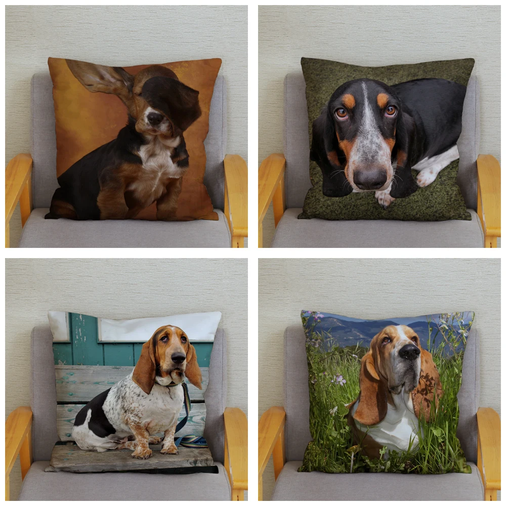 Cute French Basset Hound Dog Throw Pillow Cover 45*45cm Cushion Covers Plush Pillow Case Car Sofa Decor Pet Animal Pillows Case
Cute French Basset Hound Dog Throw Pillow Cover 45*45cm Cushion Covers Plush Pillow Case Car Sofa Decor Pet Animal Pillows Case