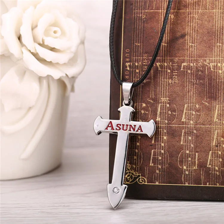 H&F 12pcs/lot Hot Anime Sword Art Online Metal Necklace silver plated crucifix Pendant necklace Cosplay Accessories Jewelry
H&F 12pcs/lot Hot Anime Sword Art Online Metal Necklace silver plated crucifix Pendant necklace Cosplay Accessories Jewelry