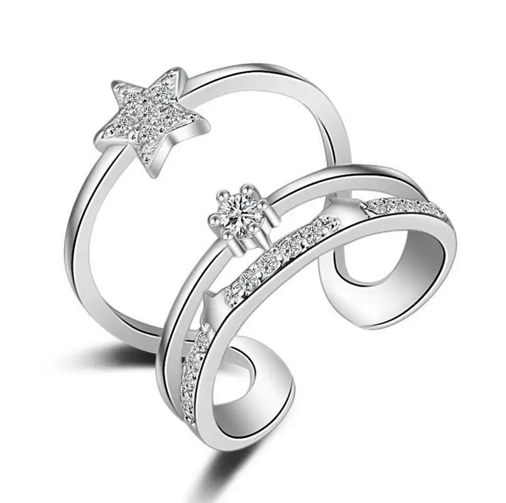 New arrival fashion shiny CZ zircon star 925 sterling silver ladies finger wedding rings jewelry valentine's day gift
New arrival fashion shiny CZ zircon star 925 sterling silver ladies finger wedding rings jewelry valentine's day gift