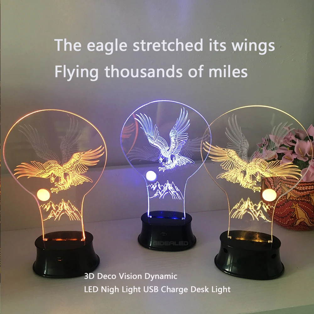 Eagle Wings Bedroom Lamp Home Decoration 3D Vision Dynamic Table Night Light Baby Sleeping Atmosphere Lamp Kids Christmas Gift
Eagle Wings Bedroom Lamp Home Decoration 3D Vision Dynamic Table Night Light Baby Sleeping Atmosphere Lamp Kids Christmas Gift