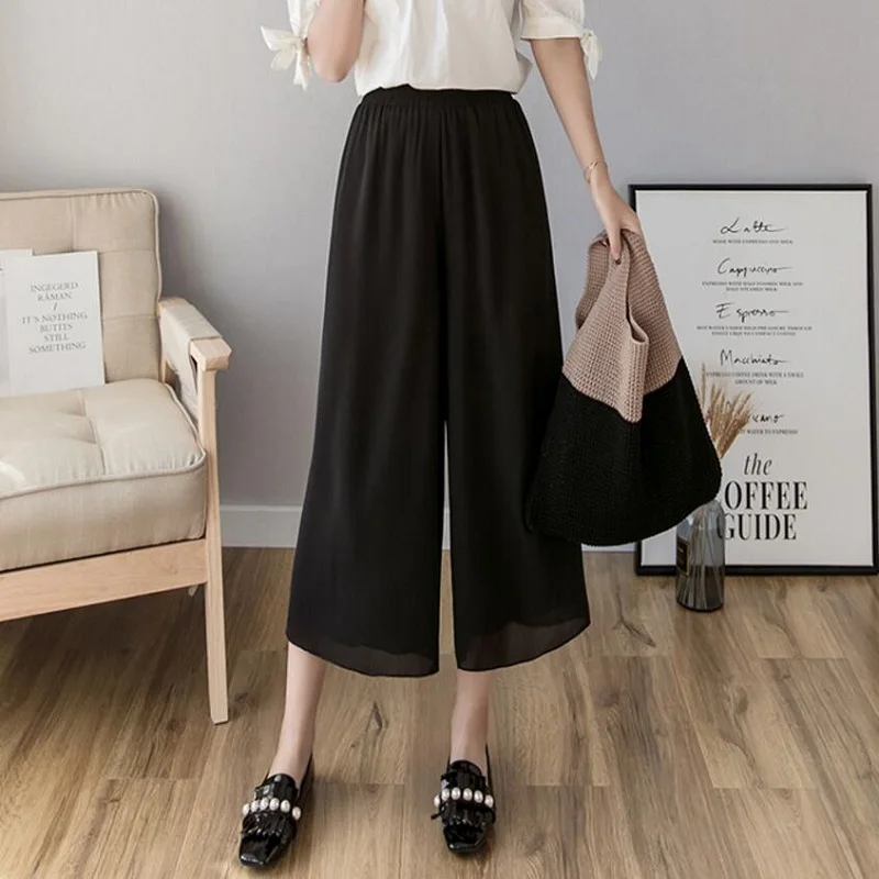 2020 Spring Summer New Fashion Women High Waist Wide Leg Solid Pants Capris Female Elastic Waist Chiffion Pants women LY340
2020 Spring Summer New Fashion Women High Waist Wide Leg Solid Pants Capris Female Elastic Waist Chiffion Pants women LY340